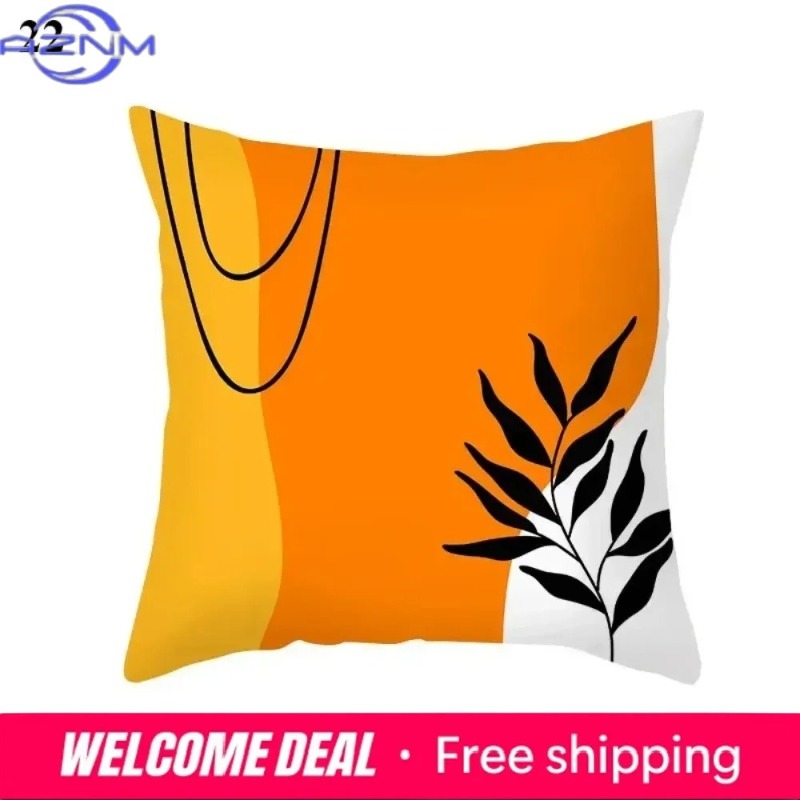 Century Textile & Sewing Supply Reviews - Boho oranje abstracte kussenhoes Mid Century