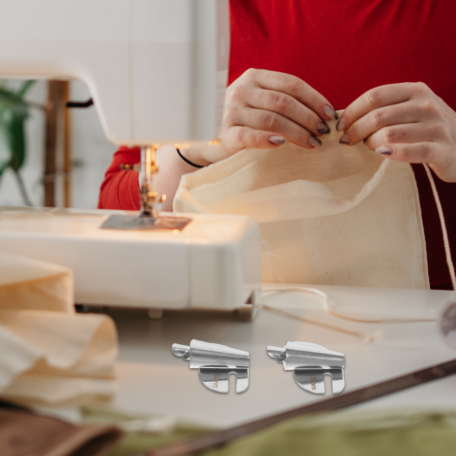 Sewing Hemming - 4-delige roestvrijstalen zoomvoet voor naaimachines, gemakkelijk