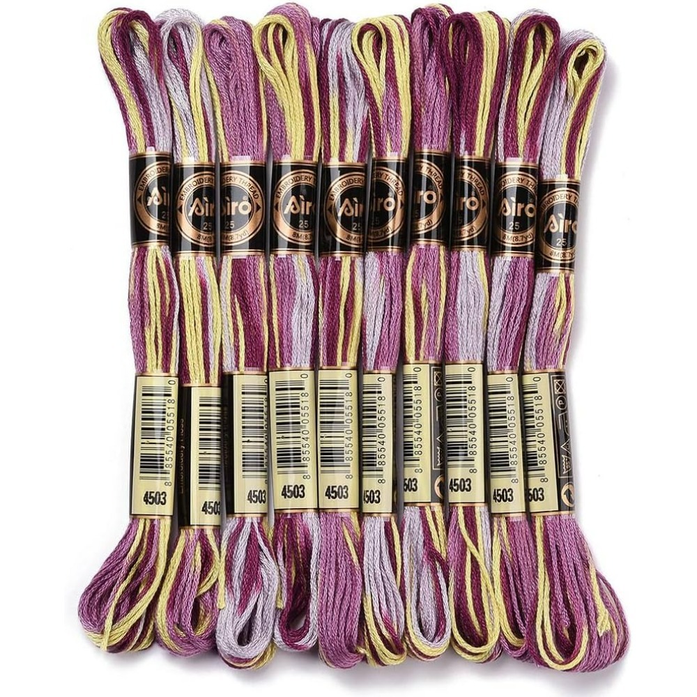 Embroidery Floss Thread - 6-strengen paars bonte borduurgaren gradiëntkleur kruissteek