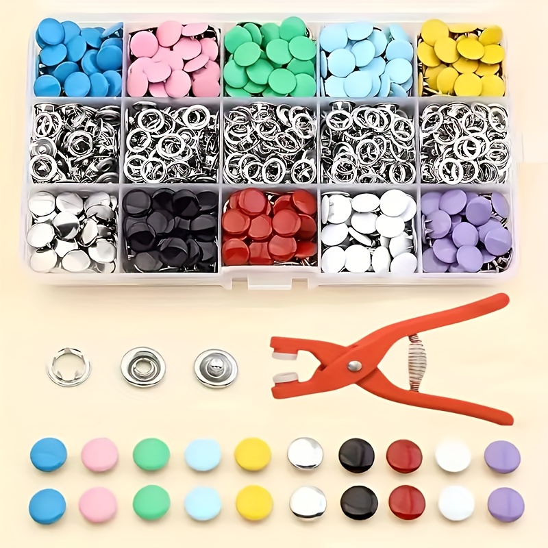 Snap Button Plier - 100 stuks kleurrijke metalen naaiknopen solide