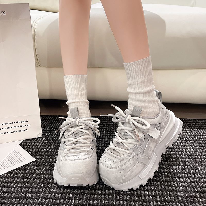 Sewing Latex - Herfst Vintage Chunky Sneakers voor Dames