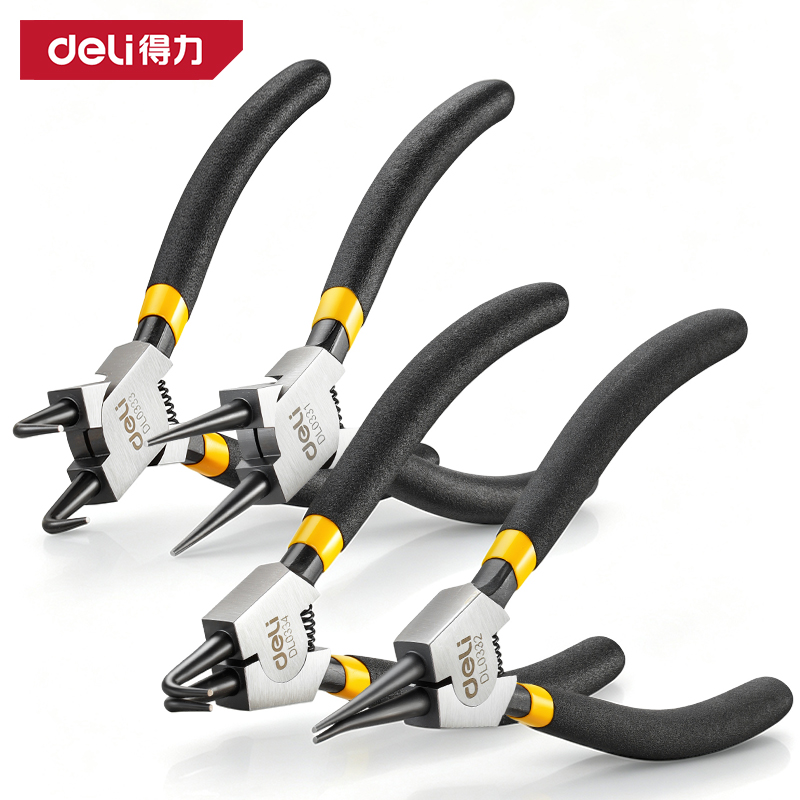 Snap Button Plier - Deli 5 inch Circlip Tang Set