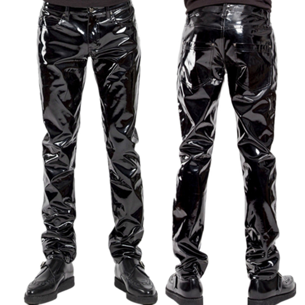 Sewing Latex - Glanzende Pvc Latex Broek Mannen Motorfiets