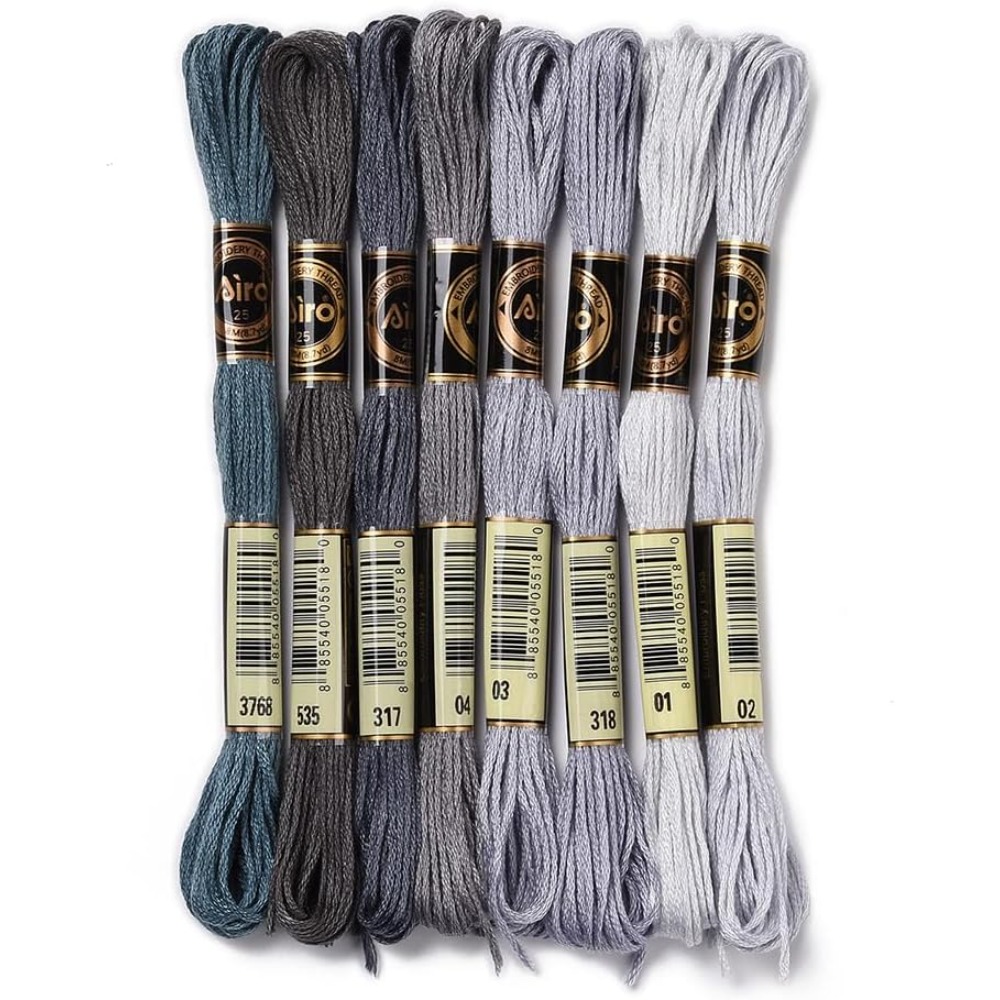 Embroidery Floss Thread - 8 Strengen 70 Yards Grijs Vriendschapsarmbanden
