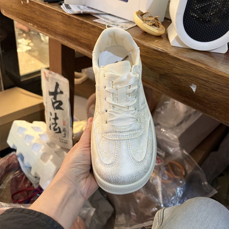 Sewing Latex - Duitse Trainer Sneakers Dames Retro Witte