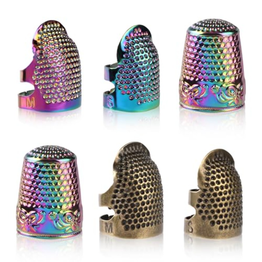 Sewing Thimble Metal - Vingerhoedjes voor handnaaien, 6 stuks naaivingerhoedjes,