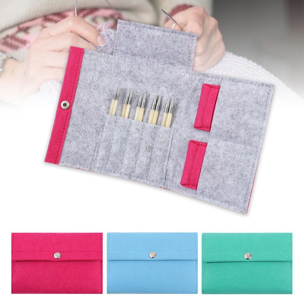Textile Sewing Kit - Ronde haaknaalden opbergtas breinaald vilt organisator
