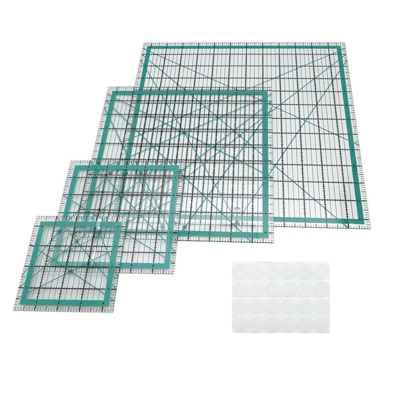 Quilting Ruler Square - Quiltlinialen, 4 vierkante quiltmallen, acryllinialen met