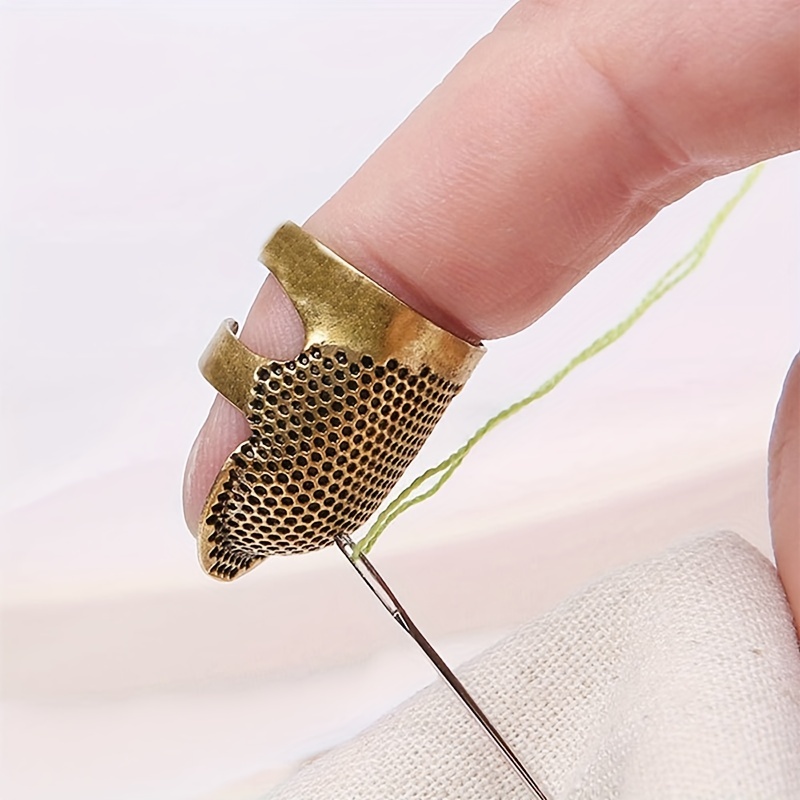 Sewing Thimble Metal - 4 stuks naaivingerhoesjes, verstelbare metalen vingerbeschermers,