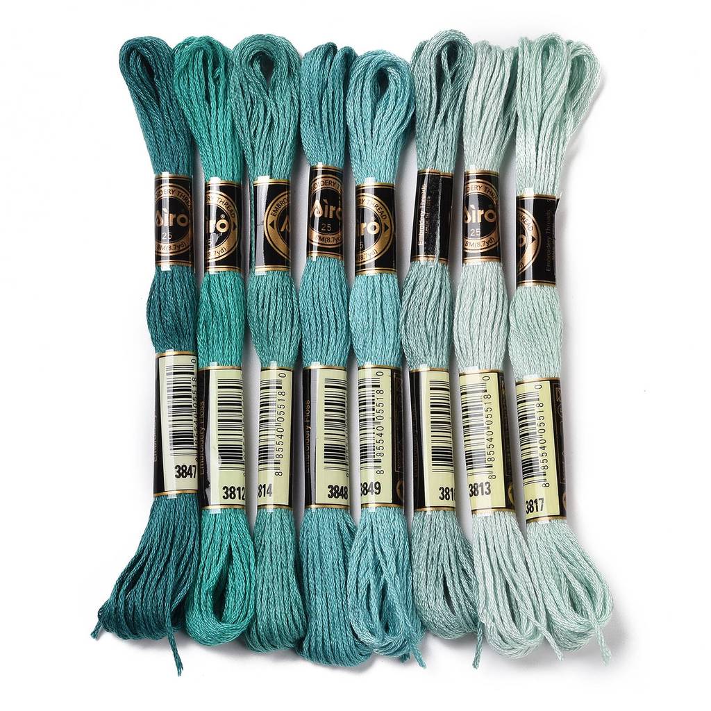 Embroidery Floss Thread - 1Set 8 Strengen 0,5 mm 6-draads