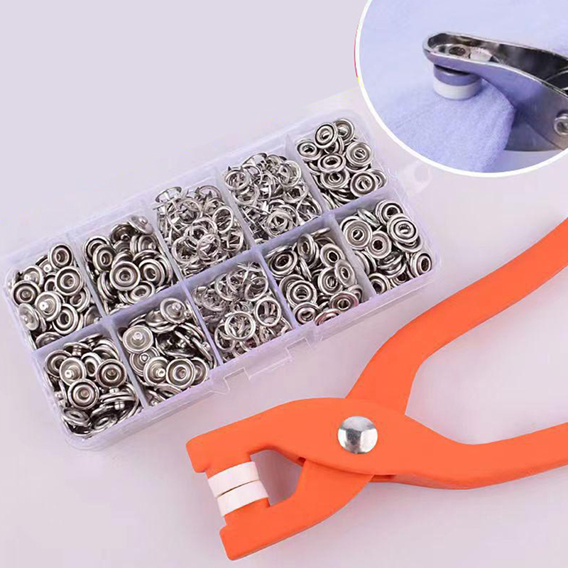 Snap Button Plier - 50 stuks tanggereedschap metalen naaiknopen vijfklauwgesp