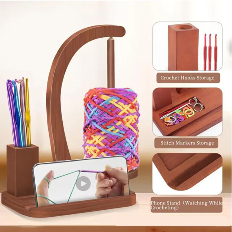 Houten draaibare garenhouder o - Sewing Knit recensie en prijs