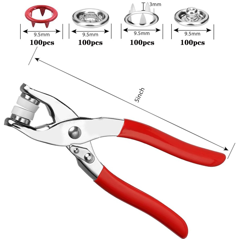 100 Sets Snap Tang Automatisch - Snap Button Plier recensie en prijs