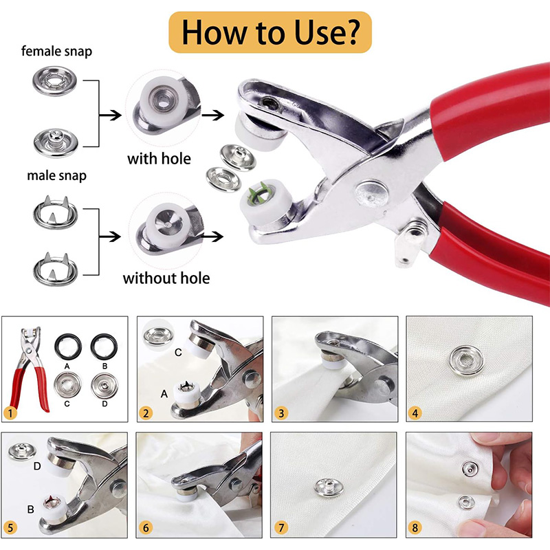 100 Sets Snap Tang Automatisch - Snap Button Plier recensie en prijs