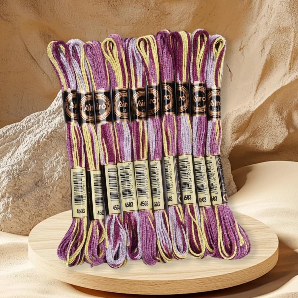 6-strengen paars bonte borduur - Embroidery Floss Thread recensie en prijs
