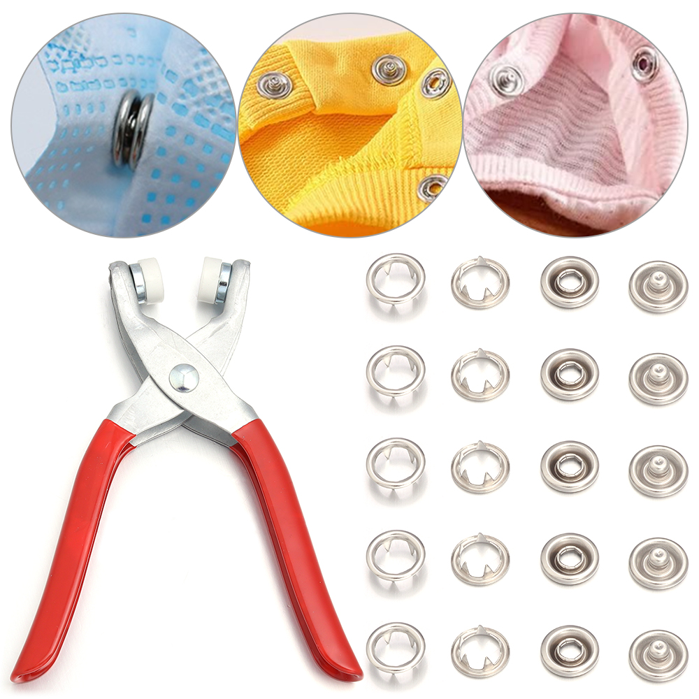 50 sets 7,5/9,5/11mm RVS drukk - Snap Button Plier recensie en prijs