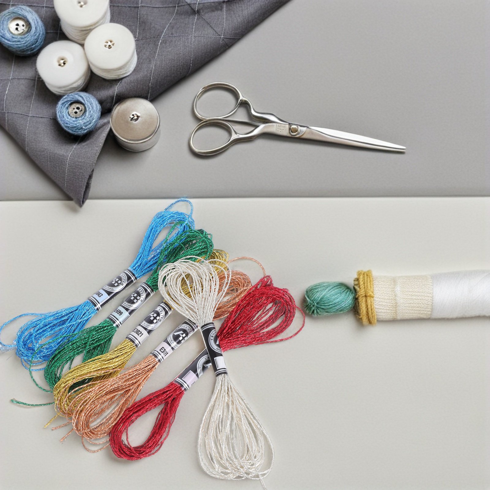 6 stuks luxe metallic borduurg - Embroidery Floss Thread recensie en prijs