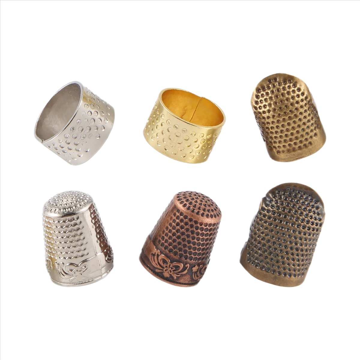 MALL 6 stuks naaivingerhoedje, - Sewing Thimble Metal recensie en prijs