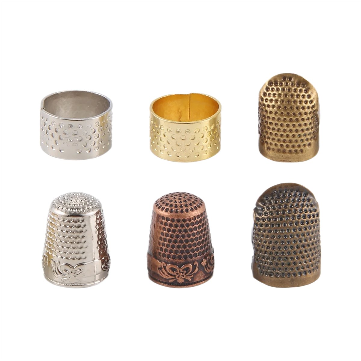 MALL 6 stuks naaivingerhoedje, - Sewing Thimble Metal recensie en prijs