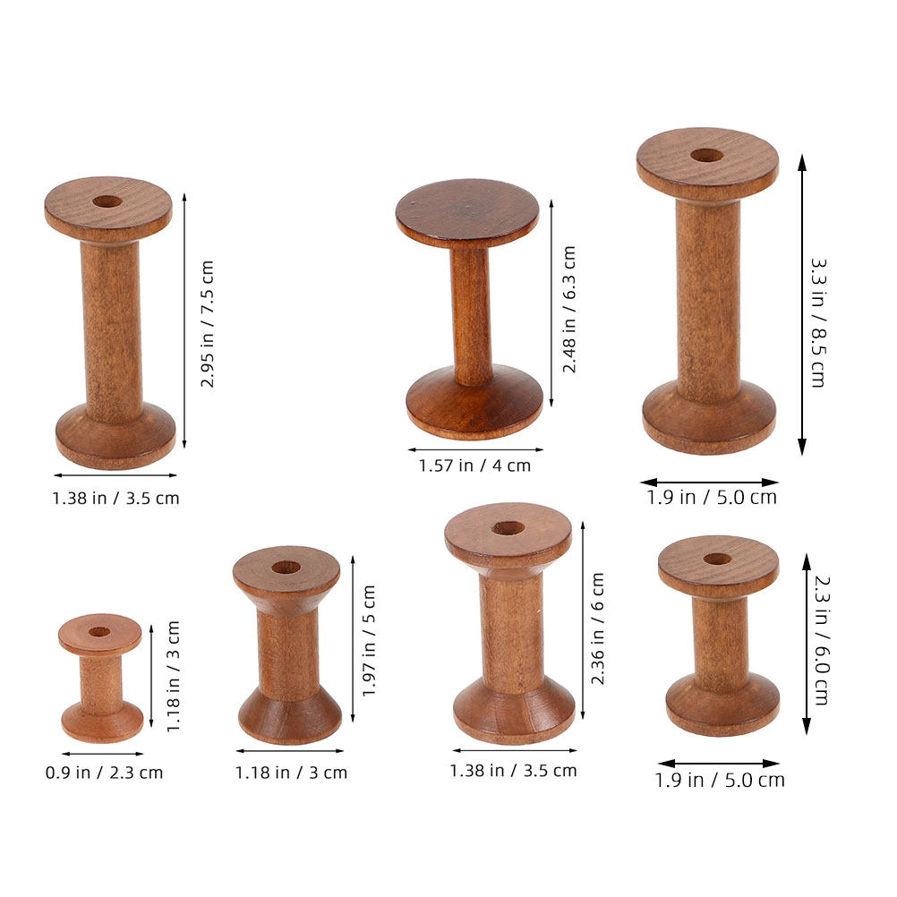 7-delige houten spoelset, ruim - Sewing Knit recensie en prijs
