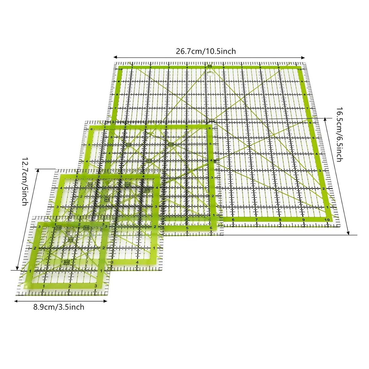 4-delige acryl vierkante quilt - Quilting Ruler Square recensie en prijs