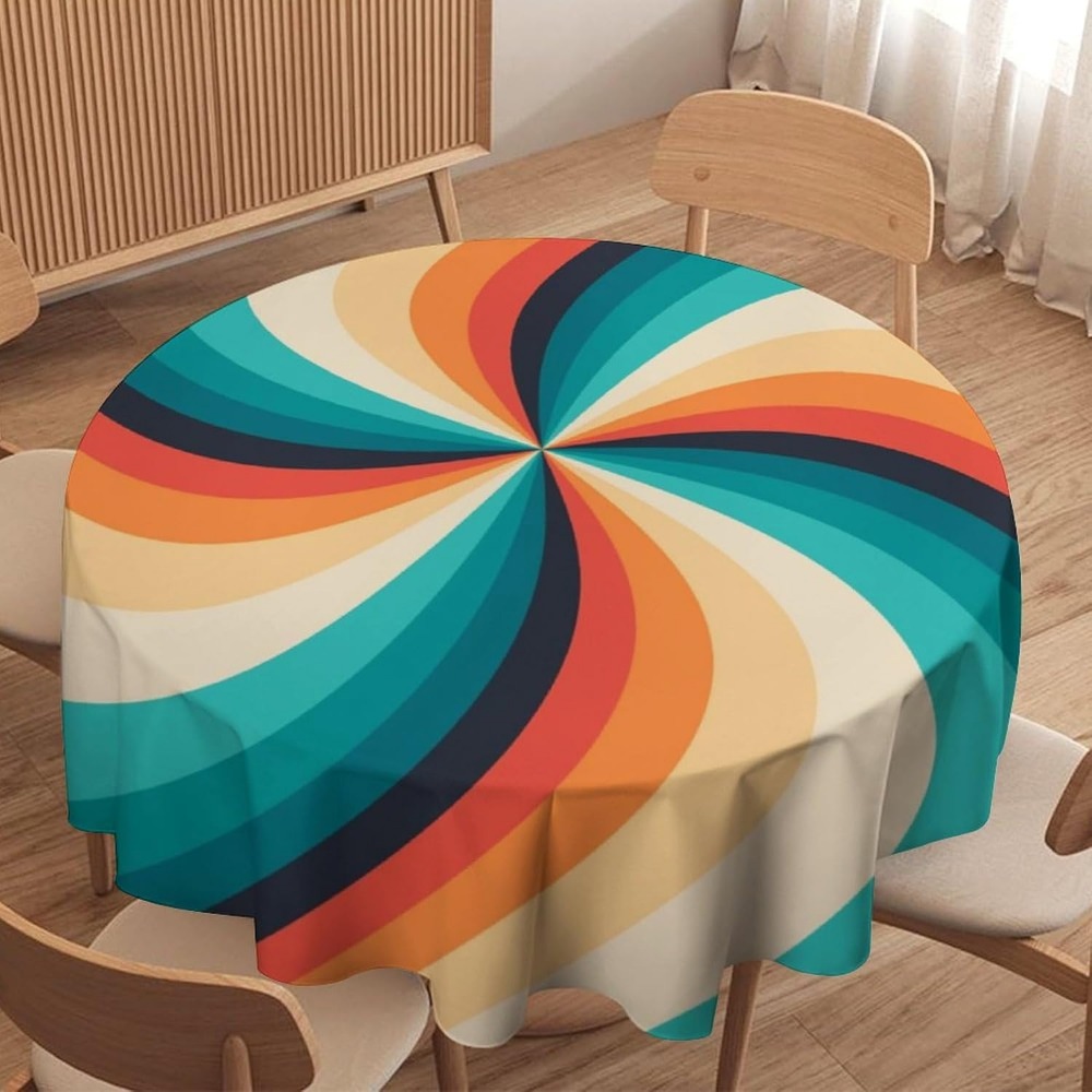 Vintage Groovy Swirl rond tafe - Century Textile & Sewing Supply Reviews recensie en prijs